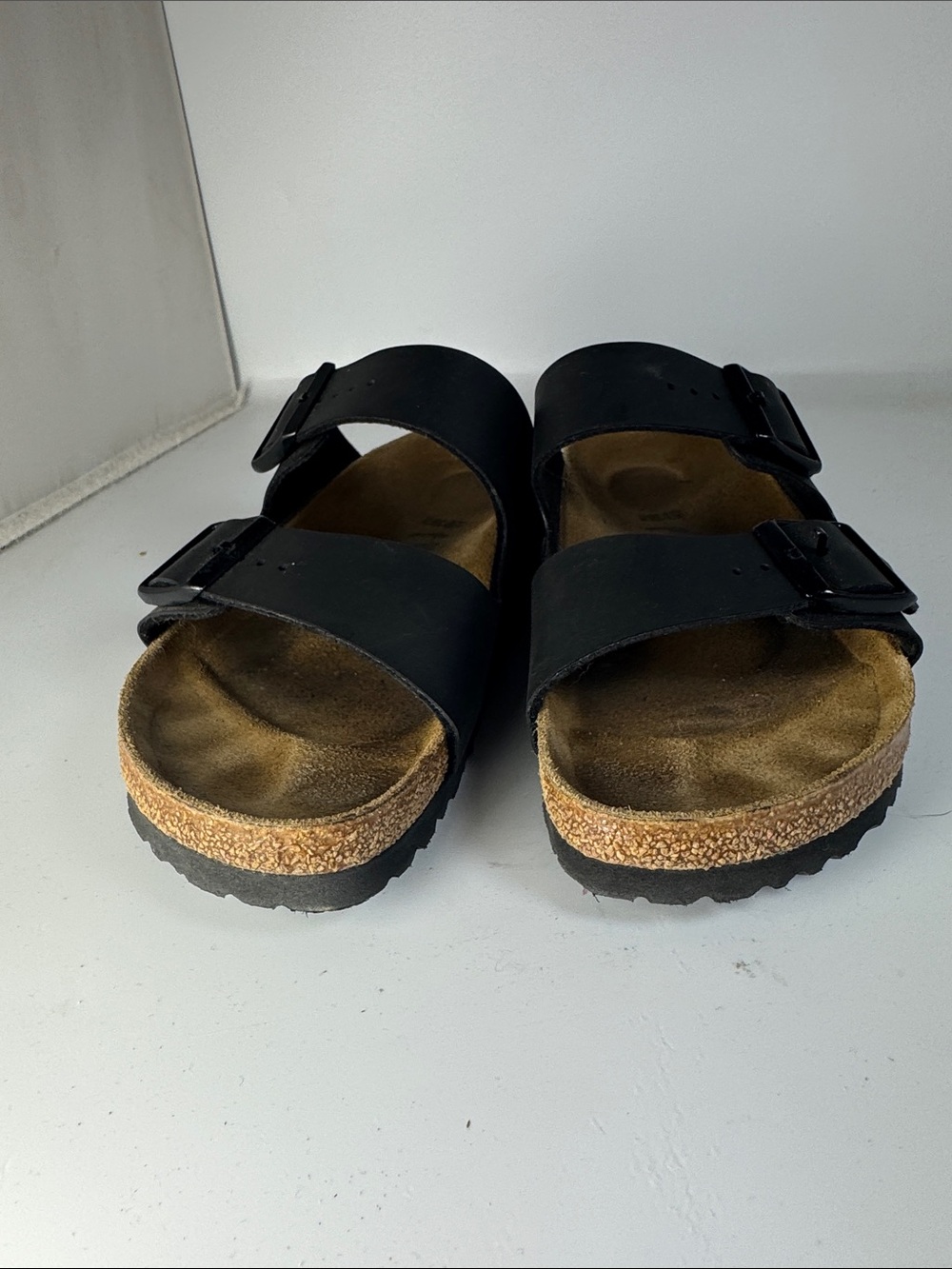 Birkenstock Double-Buckle Black Slide Sandals with Suede Footbed - Picture 4 of 5